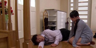 Horny wifey taking care of this guy's meaty penis too