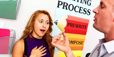 Long hair scene with good-looking Marina Angel from Innocent High