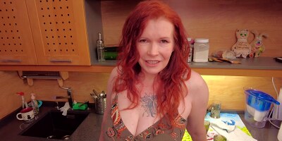PEEPING Neighbor Guy Fucks redhead Busty MILF Ellie. She's his friend's Mom.