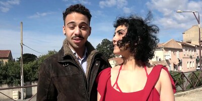 Deepthroat for beautiful Azylis and her lucky boyfriend