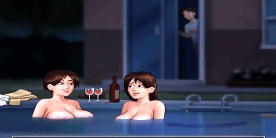 [Gameplay] Summertime Saga: Hot Cougar MILF's Got Caught Naked In The Pool Ep.186