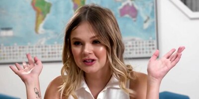 Slutty student with small tits gets dominated by her teacher