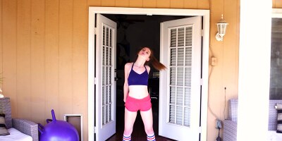 Masturbation instead of gymnastics by Petite Danni Rivers