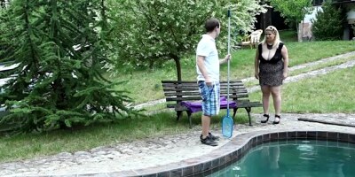 Plumperd featuring Horny Blonde's pool boy smut