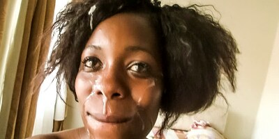 Rwandese Ebony CUMMED on After Job By Big Dick White Boss