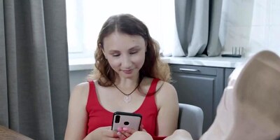 Akira Drago opens up her cunt for the thick erect dong