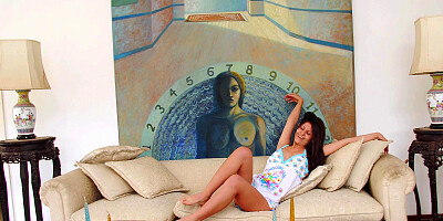 Latina teen Sarah Delgado is horny and fucks herself