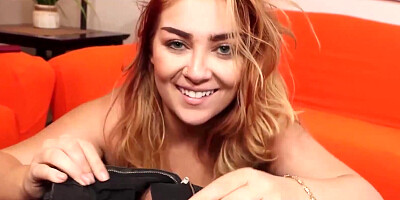 Busty teen giving a titjob and a blowjob in point of view