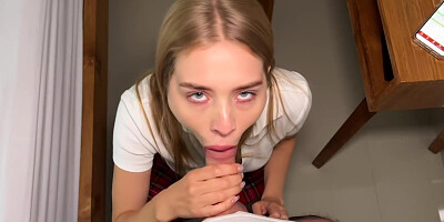 Stepsister Is Fucked In All Holes For Skipping School. Torn Pantyhouse