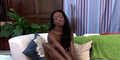 Nasty ebony teen Tiffany Tailor plays with the lotion