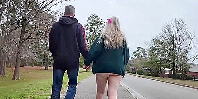 Momma Vee Walks Through The Park With Step Cousin Jerry And Sucks His Cock! P1