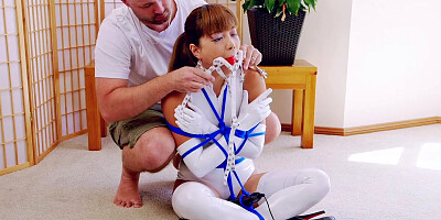 White pvc crossed arms tie