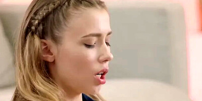 Euro teen flicking all the sensitive parts of her Pussy
