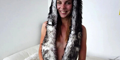 New girl using a clit licking toy