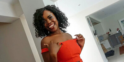 Natural Ebony MILF taking White Cock in Fake Hardcore Job Interview