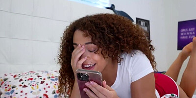 Ebony teen with curly hair wants to practice with a BBC