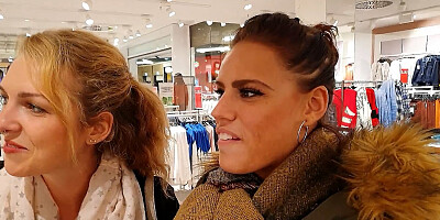 German Public Scandal FFM 3Some in Changing Room with two Dirty Girls