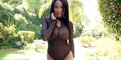 Ebony with massive boobs gets creampied by a white man