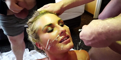 Thick Blondes 1st Gangbang And Bukkake - 1080p