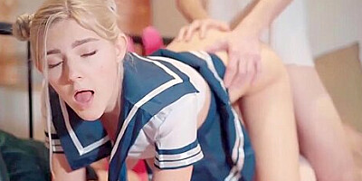 Kawaii Schoolgirl Gets Creampie And Facial Eva Elfie P1