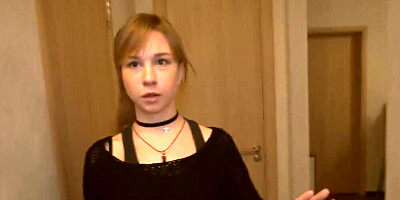 Tattooed dude is fucking the blonde teen that has a debt