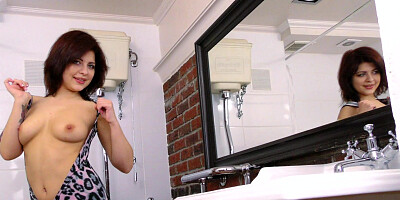 Mountain teen Rebecca Rainbow solo shower fun