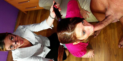 Plastic Cici and Mrs. Kendal's handjob dirt
