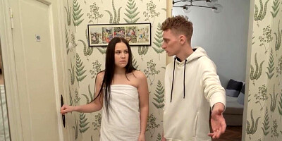 Shy girl is totally dominated because her man owes money