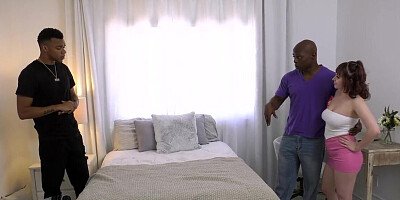 Double penetration for a short little starlet by two black men