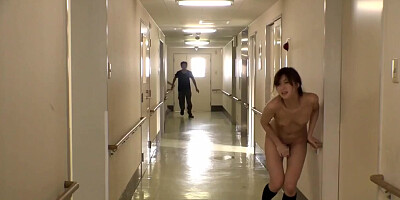 B3E3003- An office lady who was smeared with an aphrodisiac by a molester is running away while squirting naked.