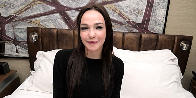 This teen model with 32dd natural tits is making her first porn
