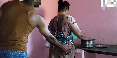 Aunty was working in the kitchen when I had sex with her