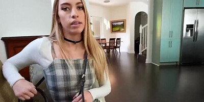 Before dating Khloe Kapri must satisfy her stepdaddy with her teen snatch