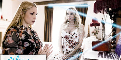 Watch sultry Katie Morgan and Sarah Vandella's porn