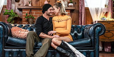 Aiden Ashley & Nathan Bronson are banging on the couch