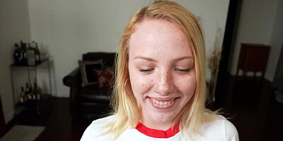 Before becoming her stepdad the teen Dixie Lynn gets to blow him