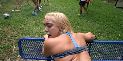 Bootylicious Callie Black is fingered and fucked at the park