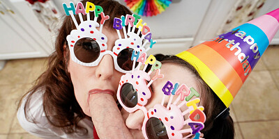 Melody Mynx and Tifa Quinn Blowjob Birthday Party