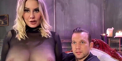 Voluptuous Blonde Milf Making Her Slave Lick Her Lovely