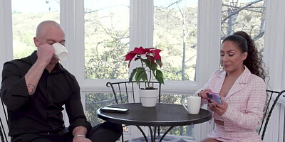 A redhead and a brunette working together on a BWC