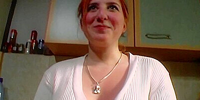 Redhead German Teen Making A Cock Cum Hard In The Kitchen