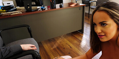 MILF Sofi Ryan with big natural tits gets a hard fuck in the office