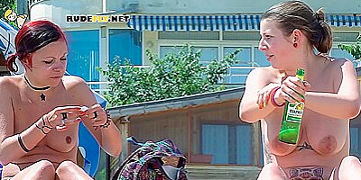 Dashing Nudist Hotties Lie Down