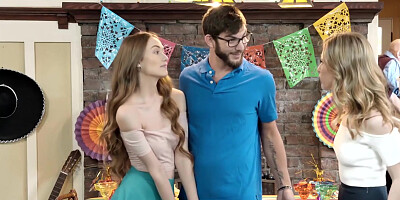 Bisexual Teen Sharing Bros Big Cock With Her Skinny Ste