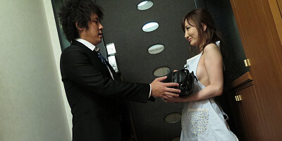 Japanese cutie Wakana Yuzuki goes down and sucks a cock