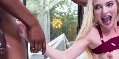 Being tight doesn't stop the white chick from having hardcore interracial anal