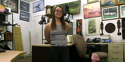 Skinny babe with small tits is a huge whore actually