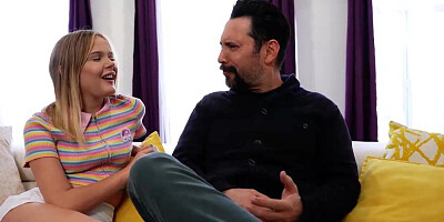 Stepdad Tommy Gets Blow Job From Petite Blonde Daughter Coco Lovelock