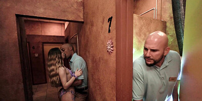 Petite Molly Little serves two studs and gets fucked hard