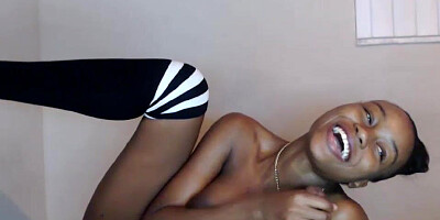 Ebony thot get load of cum on tits after hard BBC pounding live at sexycamx